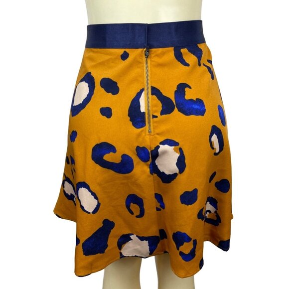 3.1 Phillip Lim Women's Yellow/Blue Cheetah Skirt 20th Ann Collection Sz 12 - Picture 4 of 7